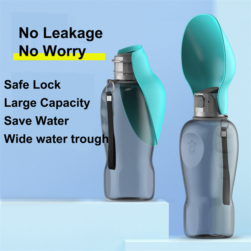 800ml Portable Dog Water Bottle - High Capacity Leakproof Foldable Drinking Bowl for Outdoor Use