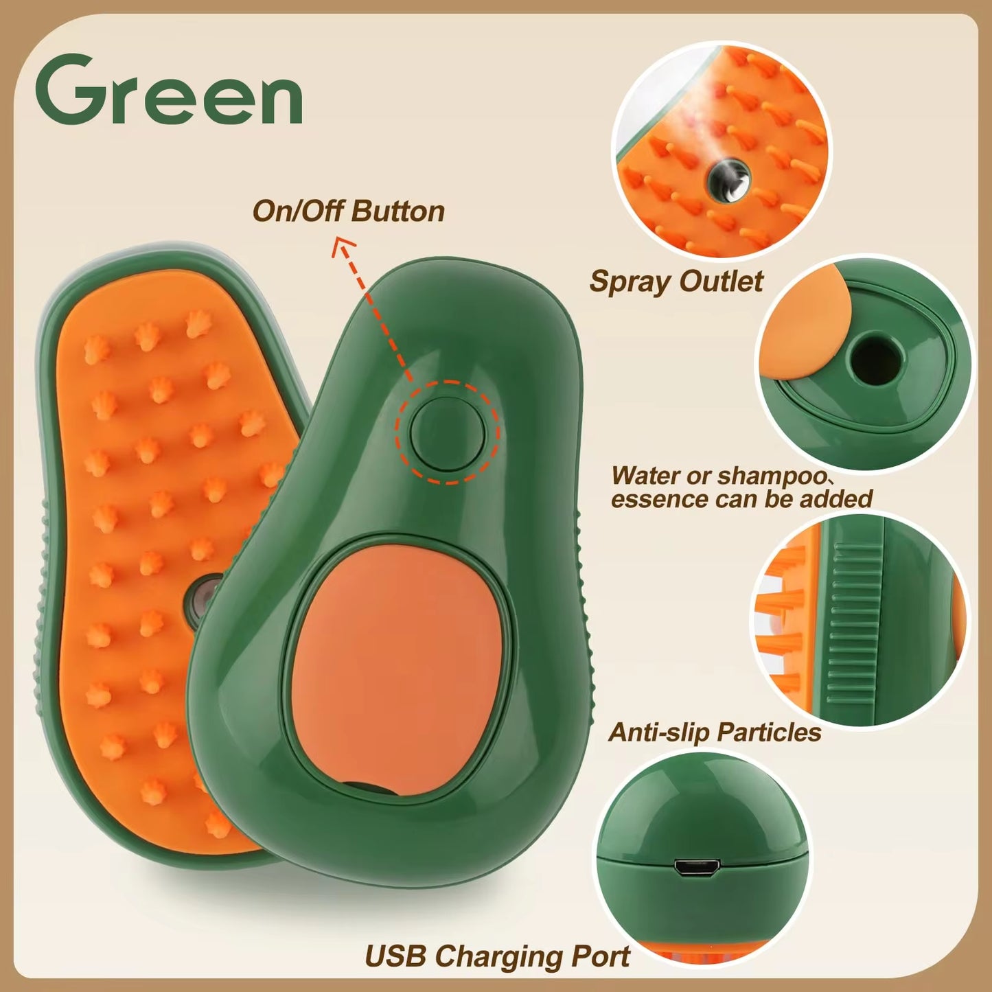 3-in-1 Electric Pet Grooming Brush with Steam, Spray, and Massage Features for Cats and Dogs