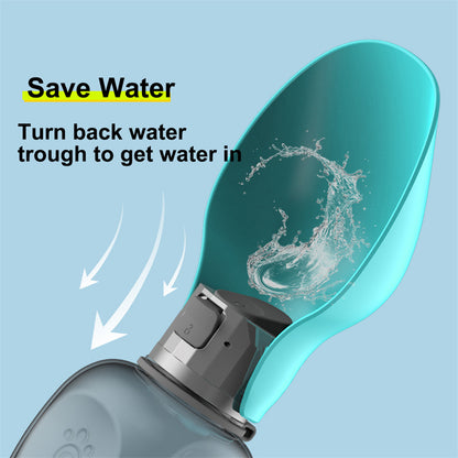 800ml Portable Dog Water Bottle - High Capacity Leakproof Foldable Drinking Bowl for Outdoor Use