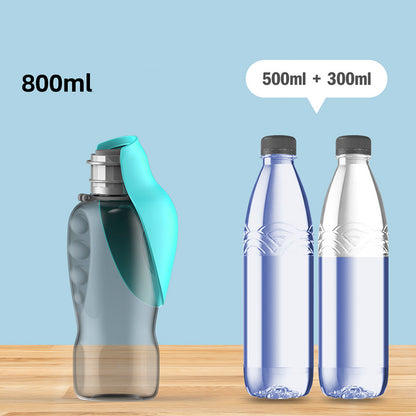 800ml Portable Dog Water Bottle - High Capacity Leakproof Foldable Drinking Bowl for Outdoor Use