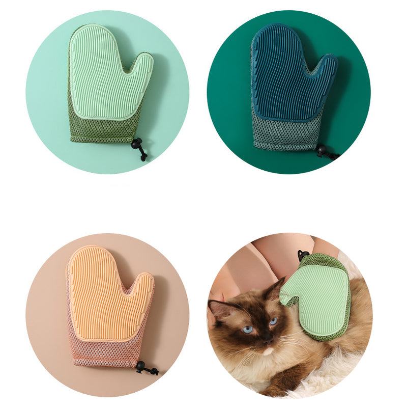 2-In-1 Floating Hair Removal Gloves for Dogs and Cats - Pet Grooming Supplies