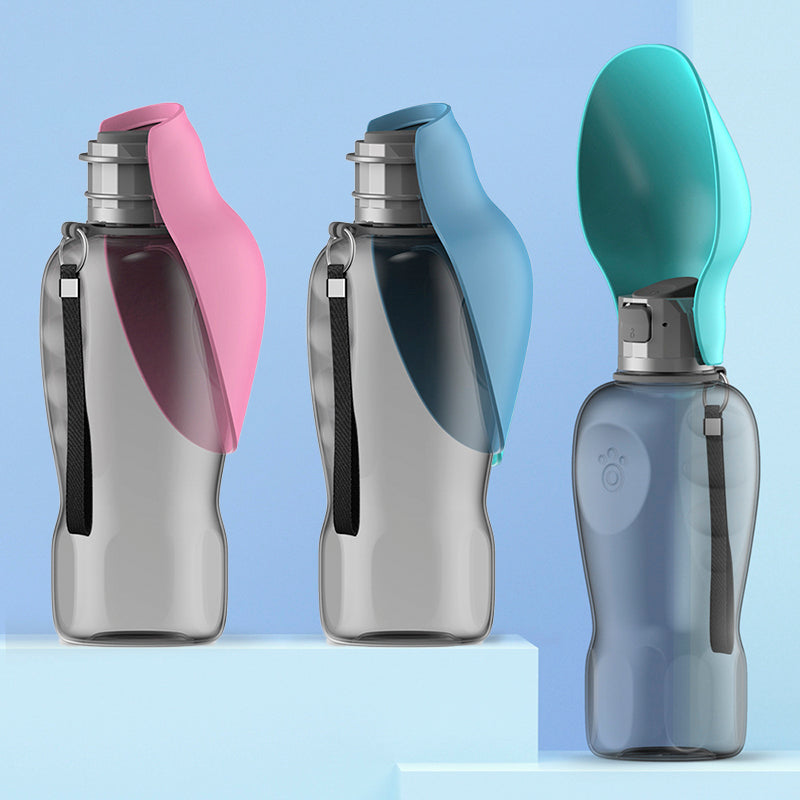 800ml Portable Dog Water Bottle - High Capacity Leakproof Foldable Drinking Bowl for Outdoor Use