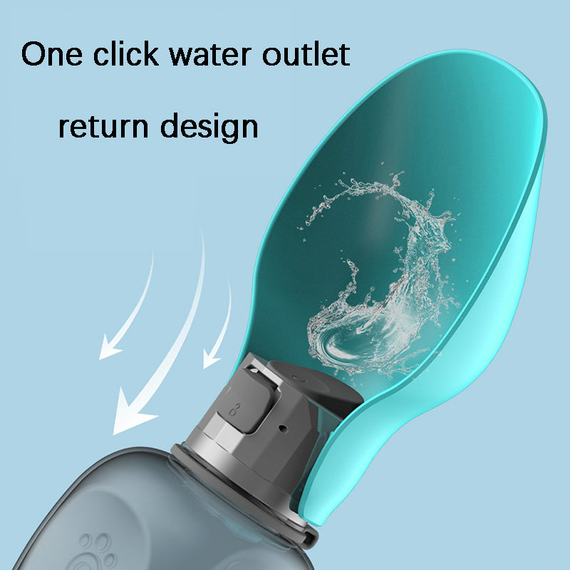 800ml Portable Dog Water Bottle - High Capacity Leakproof Foldable Drinking Bowl for Outdoor Use