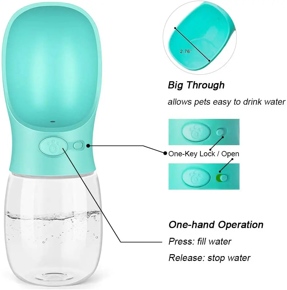 Portable Pet Water Bottle and Feeder for Dogs and Cats - Ideal for Outdoor Travel and Hydration Needs
